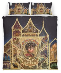 Housse De Couette Harry Potter École de Poudlard 3 Parure de lit Ensemble De Literie