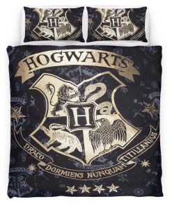 Housse De Couette Logo École de Poudlard Harry Potter Art Parure de lit Ensemble De Literie