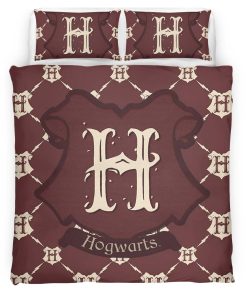 Housse De Couette Logo École de Poudlard Harry Potter Motif Parure de lit Ensemble De Literie