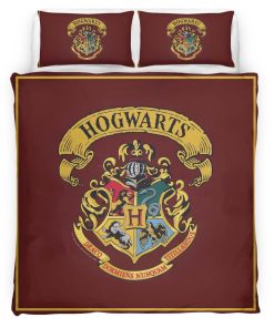 Housse De Couette Logo École de Poudlard Harry Potter Style Spécial Parure de lit Ensemble De Literie