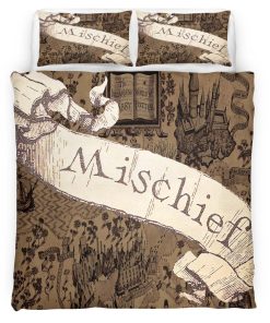 Housse De Couette Carte du Maraudeur Personnalisée Harry Potter Parure de lit Ensemble De Literie