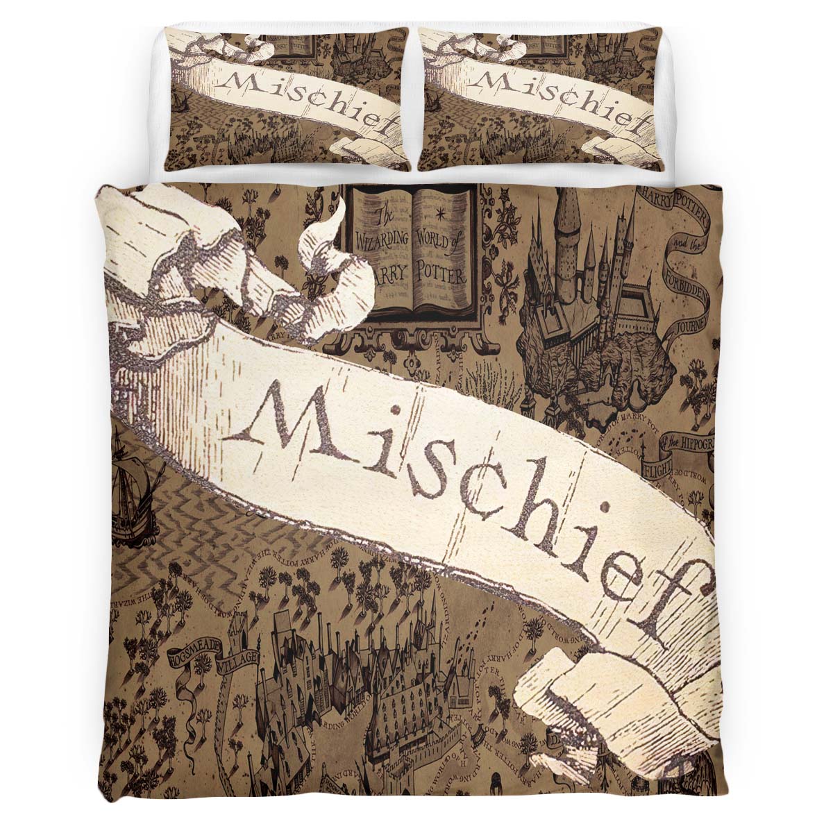 Housse De Couette Carte du Maraudeur Personnalisée Harry Potter Parure de lit Ensemble De Literie