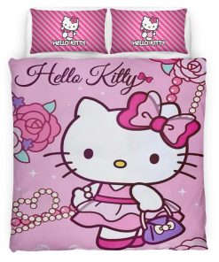 Housse De Couette Hello Kitty Rose 02 Parure de lit Ensemble De Literie