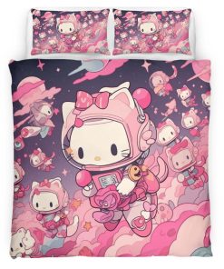 Housse De Couette Hello Kitty Rose 04 Parure de lit Ensemble De Literie