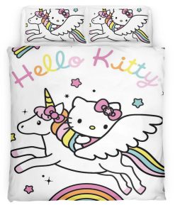 Housse De Couette Hello Kitty Licorne 01 Parure de lit Ensemble De Literie