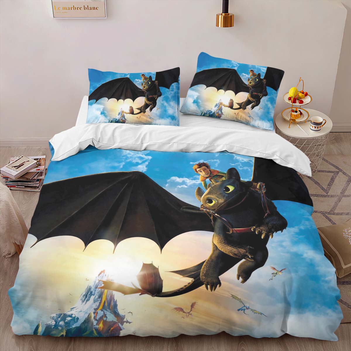 Housse De Couette Dragons Personnages 02 Parure de lit Ensemble De Literie – Image 2