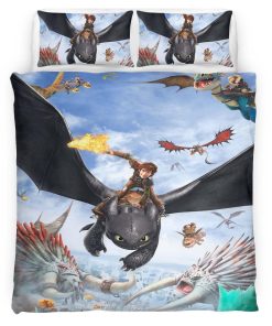 Housse De Couette Dragons Tous les personnages Parure de lit Ensemble De Literie