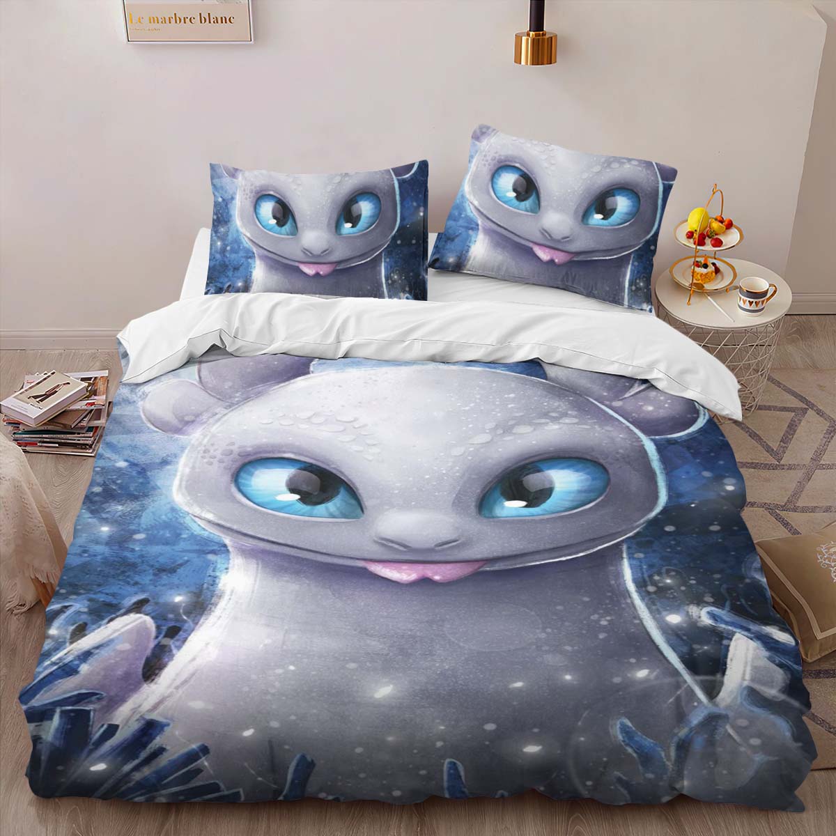 Housse De Couette Dragons Furie Éclair Parure de lit Ensemble De Literie – Image 2