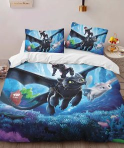 Alternative view of Housse De Couette Dragons Krokmou et Harold 3 Parure de lit Ensemble De Literie