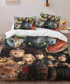 Alternative view of Housse De Couette Dragons Tous les personnages 2 Parure de lit Ensemble De Literie
