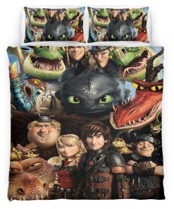 Housse De Couette Dragons Tous les personnages 2 Parure de lit Ensemble De Literie