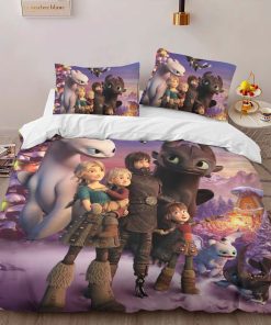 Alternative view of Housse De Couette Dragons Tous les personnages 4 Parure de lit Ensemble De Literie