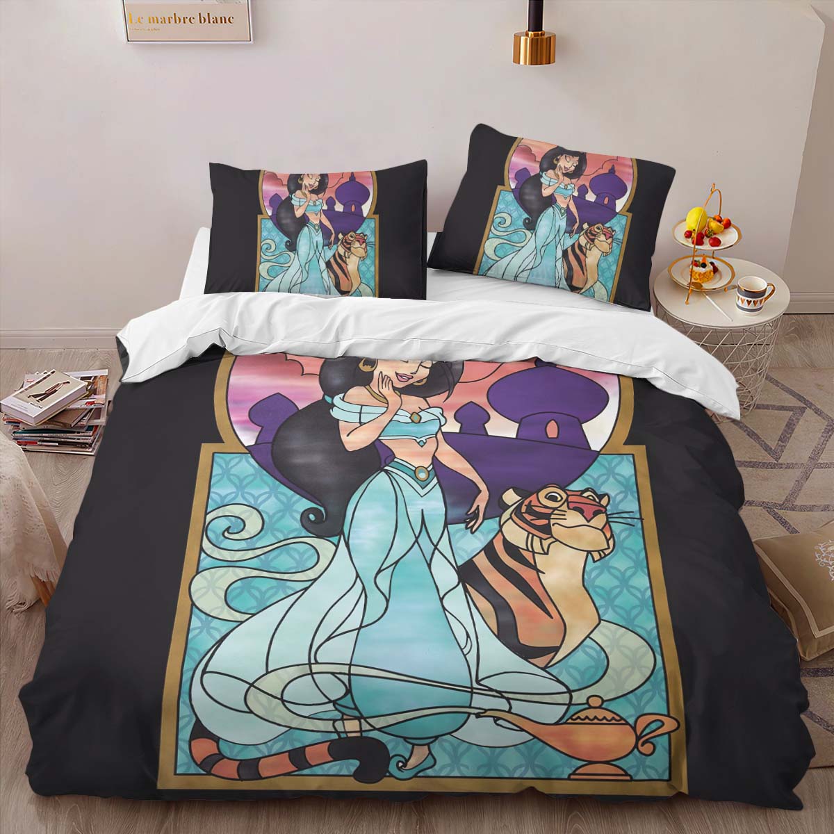 Housse De Couette Jasmine Princesse Aladdin 08 Parure de lit Ensemble De Literie – Image 2