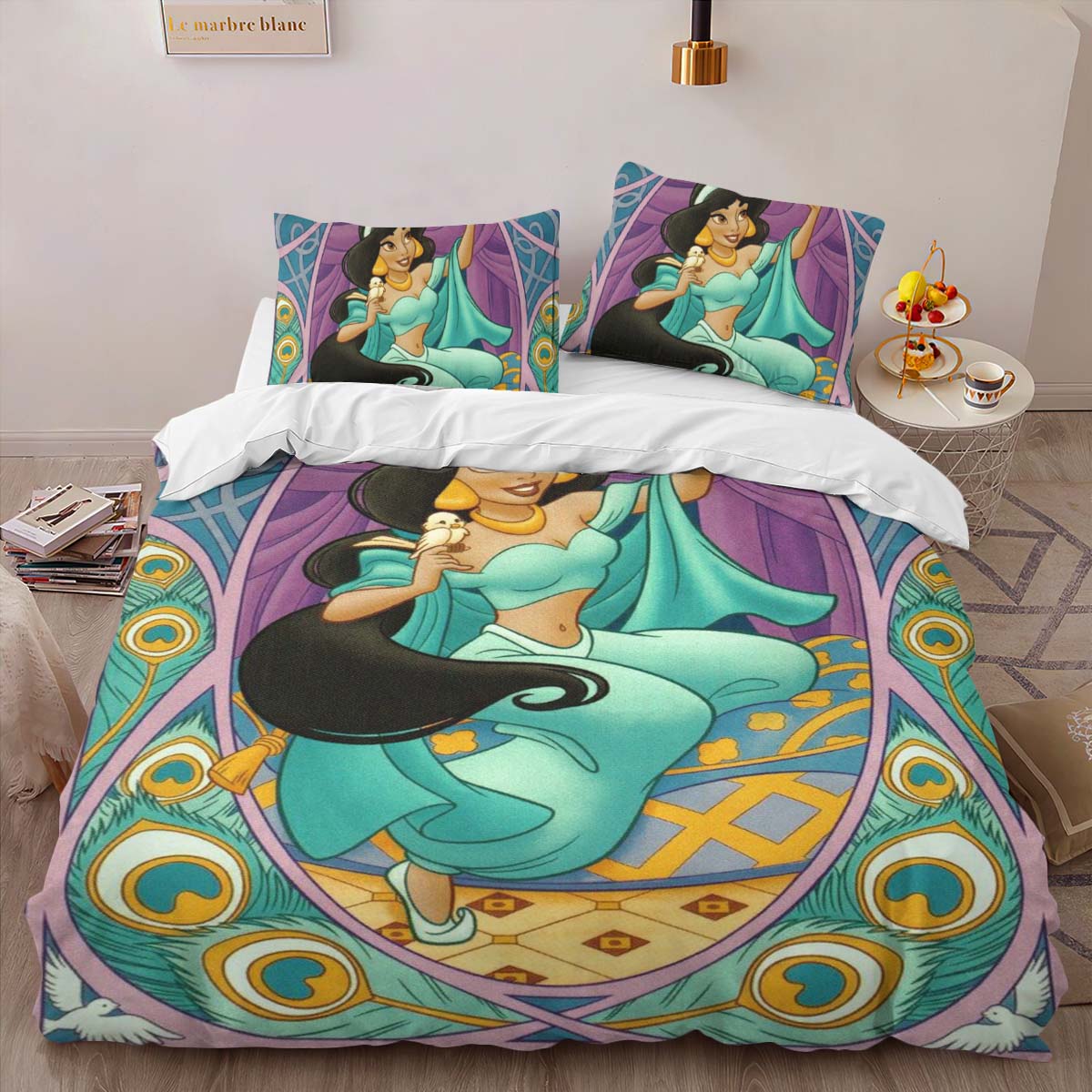 Housse De Couette Jasmine Princesse Aladdin 10 Parure de lit Ensemble De Literie – Image 2