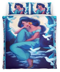 Housse De Couette Jasmine Princesse Aladdin Conte de fées Parure de lit Ensemble De Literie