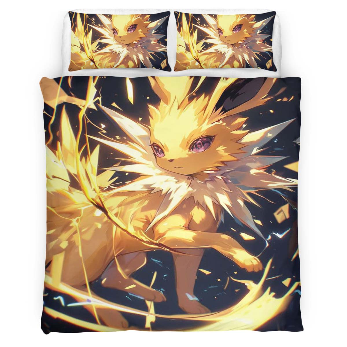 Housse De Couette Voltali Pokémon 4 Parure de lit Ensemble De Literie