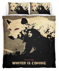 Housse De Couette Jon Snow Maison Stark « Winter Is Coming » Parure de lit Ensemble De Literie