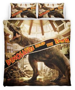 Housse De Couette Jurassic World Dinosaure au Musée Parure de lit Ensemble De Literie