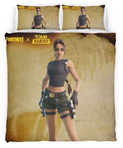 Housse De Couette Lara Croft Tomb Raider Fortnite Parure de lit Ensemble De Literie