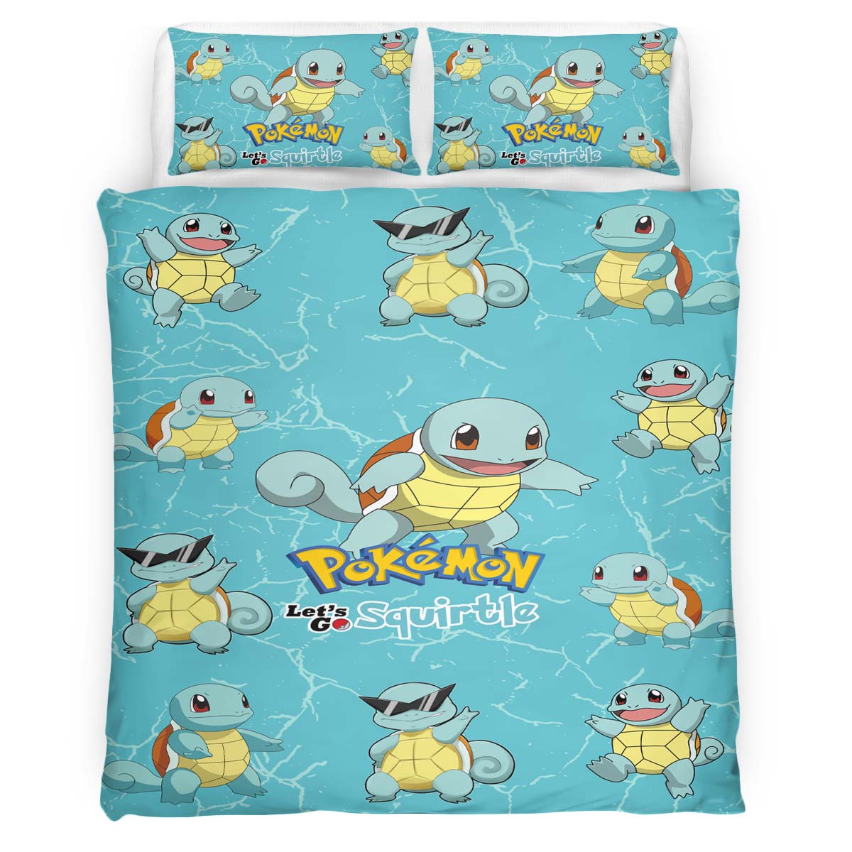 Housse De Couette Carapuce « Let’s Go » Pokémon Parure de lit Ensemble De Literie