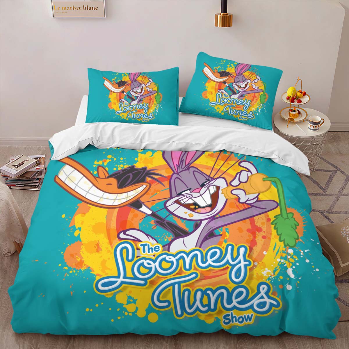 Housse De Couette Bugs Bunny et Daffy Duck Parure de lit Ensemble De Literie – Image 2