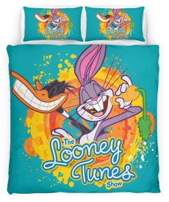 Housse De Couette Bugs Bunny et Daffy Duck Parure de lit Ensemble De Literie