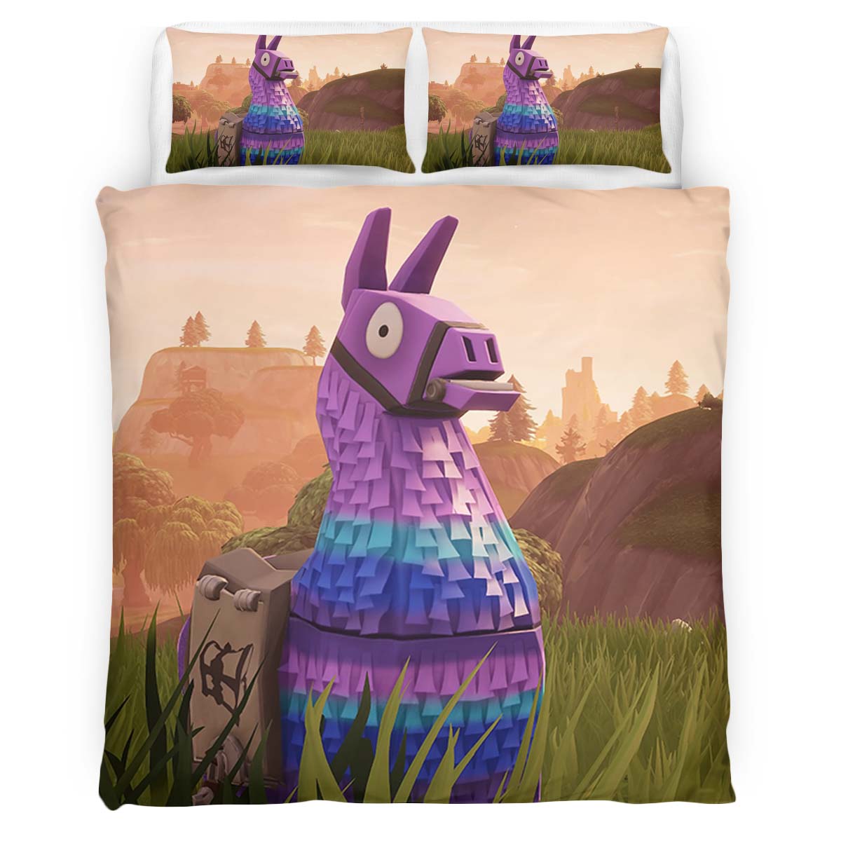 Housse De Couette Lama de Butin Fortnite Battle Royale Parure de lit Ensemble De Literie