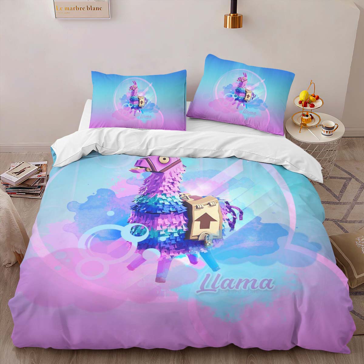 Housse De Couette Lama de Butin Fortnite Secret Parure de lit Ensemble De Literie – Image 2