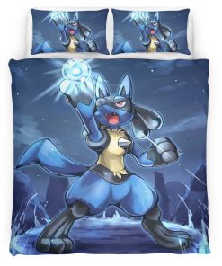 Housse De Couette Lucario Pokémon 3 Parure de lit Ensemble De Literie