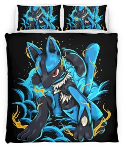 Housse De Couette Lucario Pokémon 4 Parure de lit Ensemble De Literie