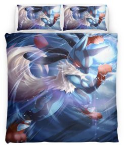 Housse De Couette Lucario Pokémon 7 Parure de lit Ensemble De Literie
