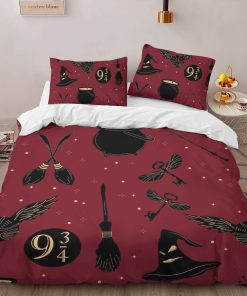 Alternative view of Housse De Couette Objets Magiques Harry Potter – Nimbus 2000, Choixpeau, Symboles Parure de lit Ensemble De Literie