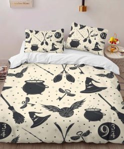 Alternative view of Housse De Couette Objets Magiques Harry Potter – Choixpeau, Quai 9¾, Vif d’Or Parure de lit Ensemble De Literie