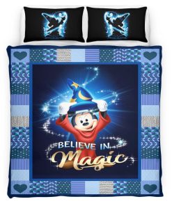 Housse De Couette Mickey Mouse Magicien « Believe in Magic » Parure de lit Ensemble De Literie