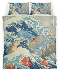 Housse De Couette Magicarpe et Léviator Pokémon 2 Parure de lit Ensemble De Literie