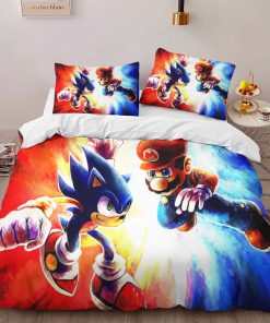 Alternative view of Housse De Couette Mario et Sonic 1 Parure de lit Ensemble De Literie