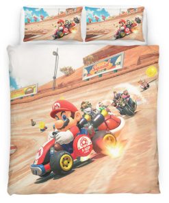 Housse De Couette Mario dans Mario Kart Monde 3 Parure de lit Ensemble De Literie
