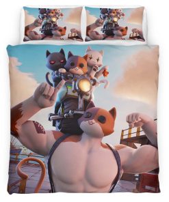 Housse De Couette Meowscles et Kit Fortnite Heureux Parure de lit Ensemble De Literie