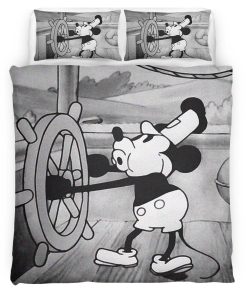 Housse De Couette Mickey Mouse en bateau Parure de lit Ensemble De Literie