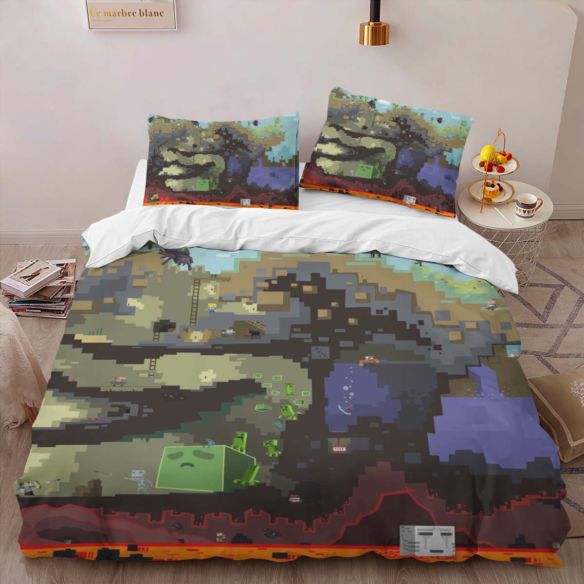 Housse De Couette Minecraft Tous les Blocs Parure de lit Ensemble De Literie – Image 2