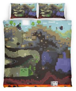 Housse De Couette Minecraft Tous les Blocs Parure de lit Ensemble De Literie