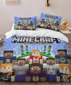 Alternative view of Housse De Couette Minecraft Tous les Personnages Alliés du Jeu Parure de lit Ensemble De Literie