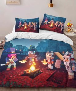 Alternative view of Housse De Couette Minecraft Alliés Forêt Sombre & Nether Corrompu Parure de lit Ensemble De Literie