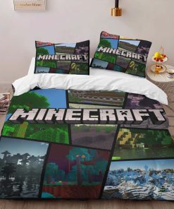 Alternative view of Housse De Couette Minecraft Biomes Plaines Toundra Nether Parure de lit Ensemble De Literie