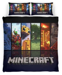 Housse De Couette Minecraft Biomes Parure de lit Ensemble De Literie