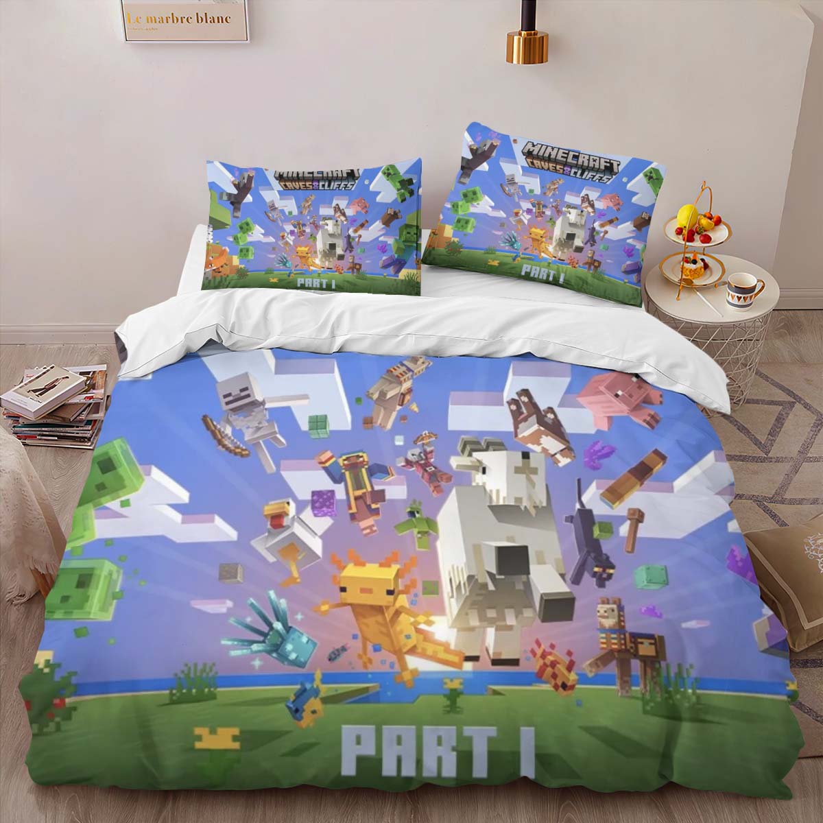 Housse De Couette Minecraft Grottes et Falaises – Partie 1 Parure de lit Ensemble De Literie – Image 2