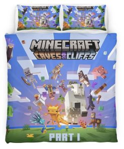Housse De Couette Minecraft Grottes et Falaises – Partie 1 Parure de lit Ensemble De Literie