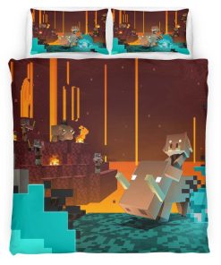 Housse De Couette Minecraft Personnage dans le Nether – Pigmen Parure de lit Ensemble De Literie
