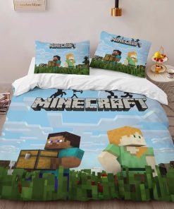 Alternative view of Housse De Couette Minecraft Steve Classique avec Alex Parure de lit Ensemble De Literie