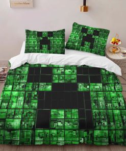 Alternative view of Housse De Couette Minecraft Visage de Creeper 2 Parure de lit Ensemble De Literie